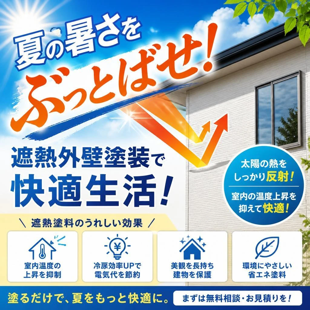 夏の暑さをぶっとばせ！遮熱外壁塗装で快適生活！
